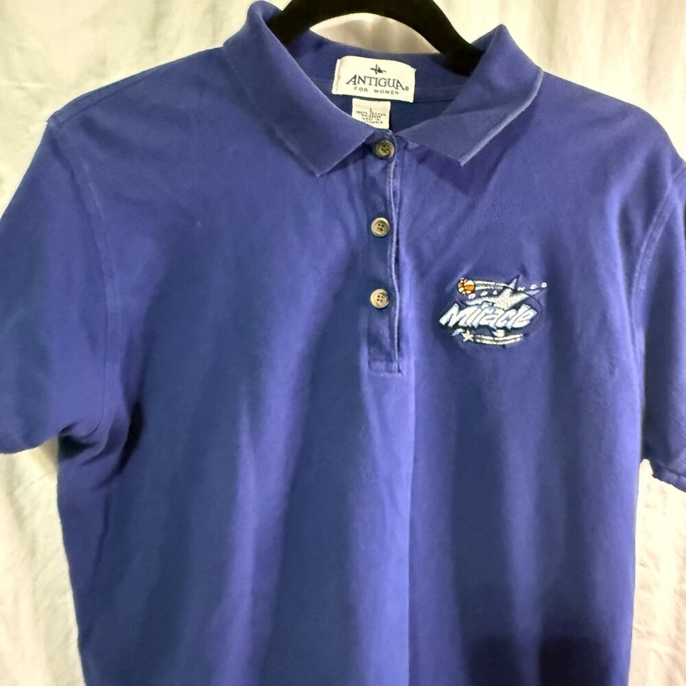 Antigua for Women Polo Tee Shirt – Navy – Size L – Miracle Orlando Branding